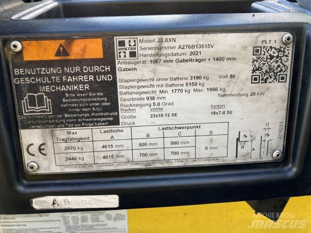 Hyster J 3.0 XN Elektromos targoncák