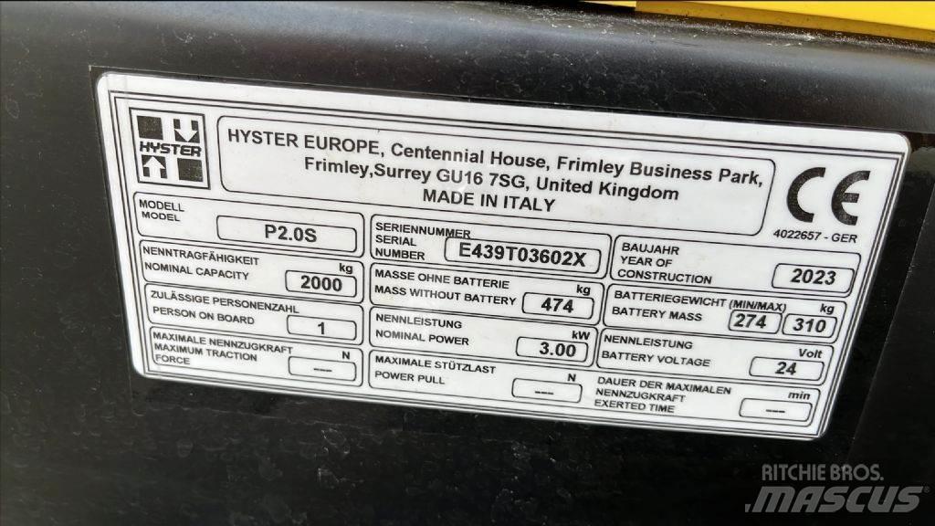 Hyster P 2.0 S Alacsony emelőkocsi