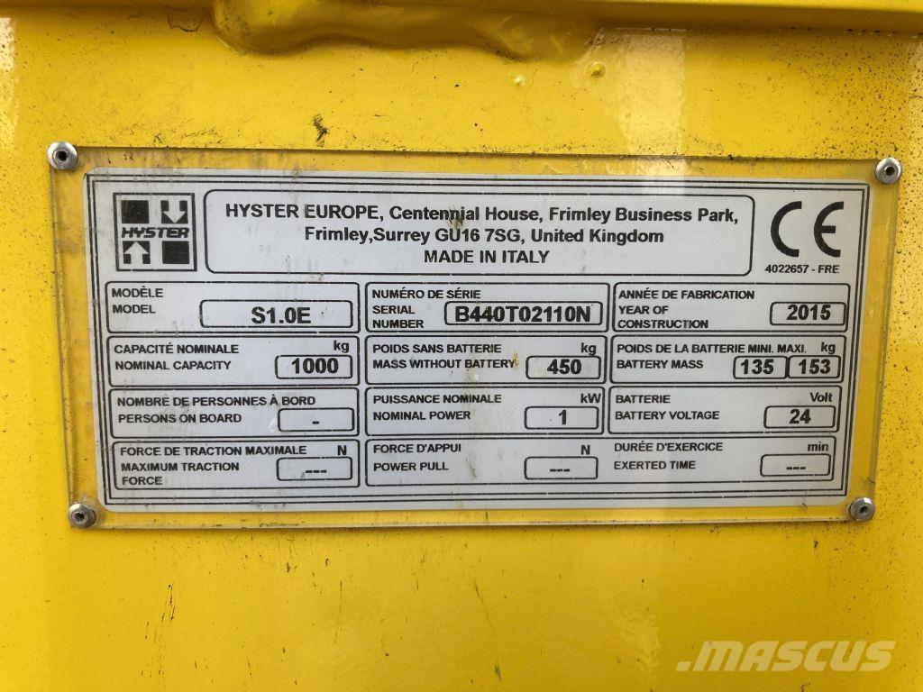 Hyster S 1.0E Gyalogkíséretű targonca