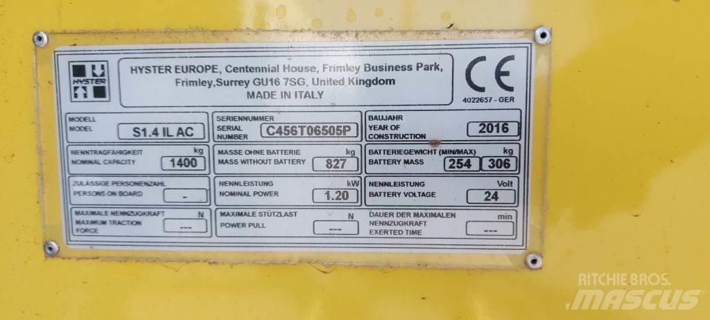Hyster S 1.4 IL Gyalogkíséretű targonca