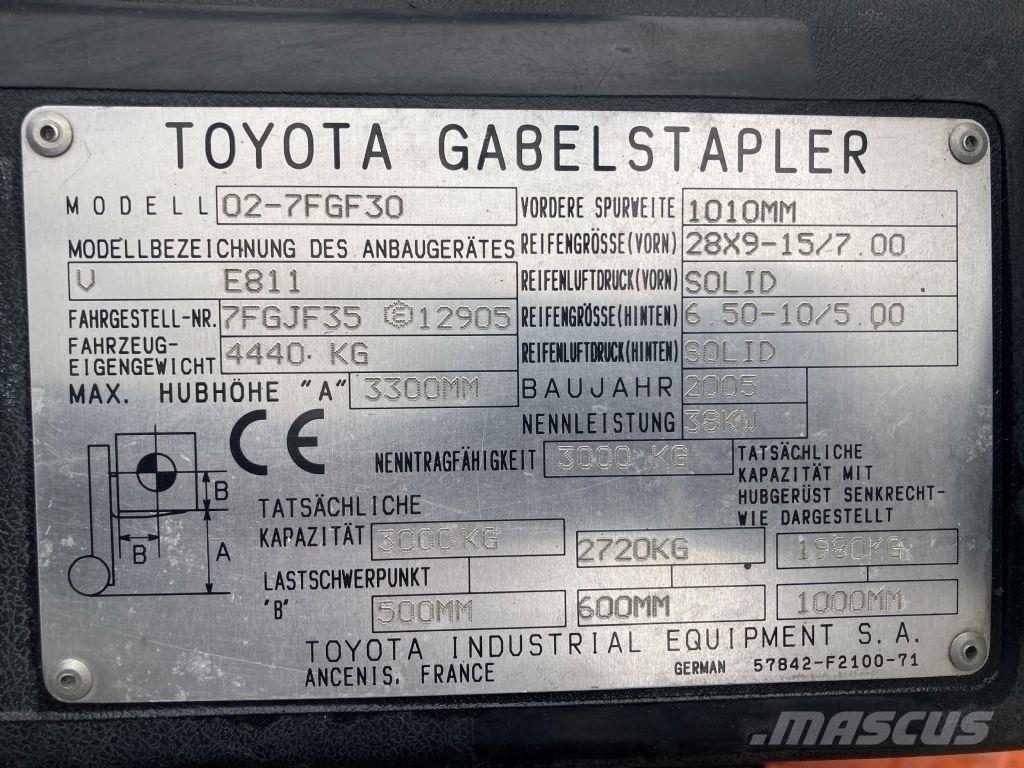 Toyota 02-7FGF30 Gázüzemű targoncák