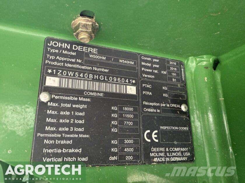 John Deere W540 HM Traktorok