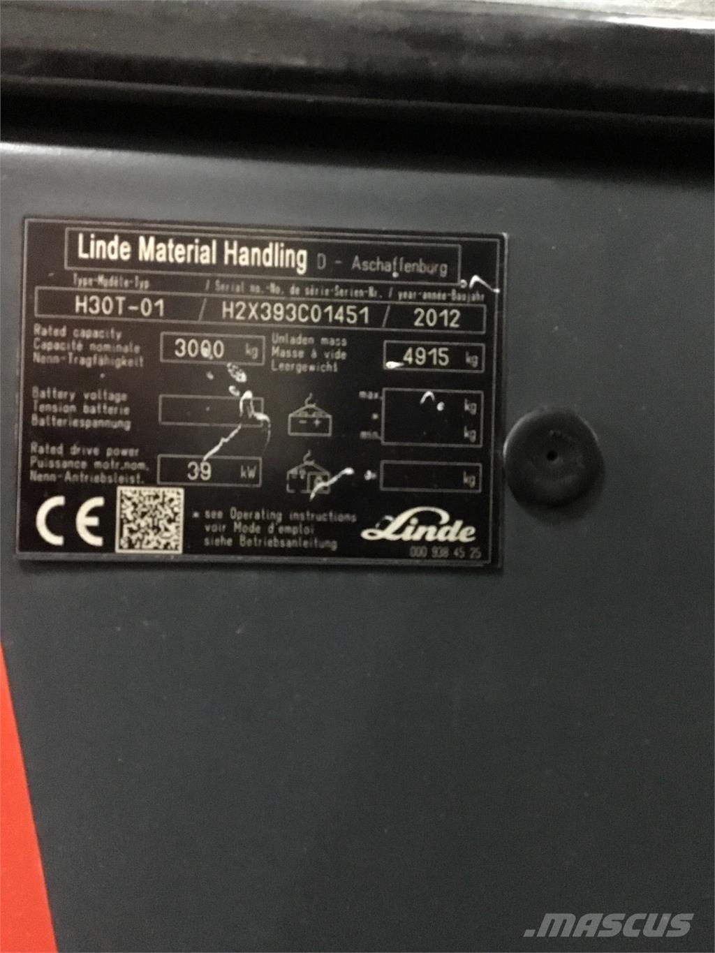 Linde H 30 T 01 Gázüzemű targoncák