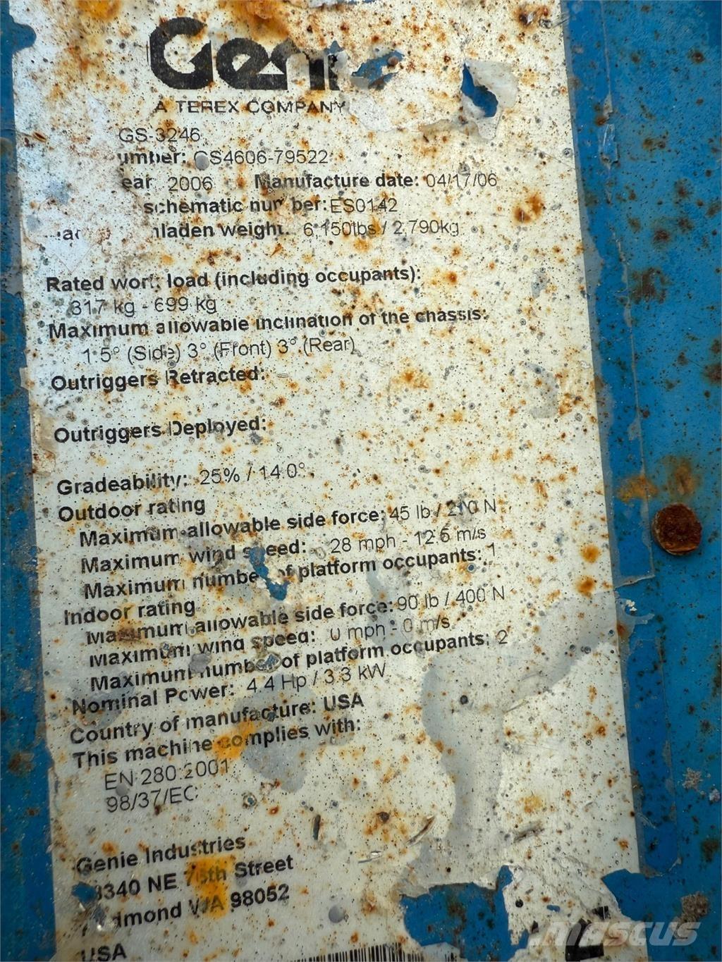 Genie GS3246 Ollós emelők