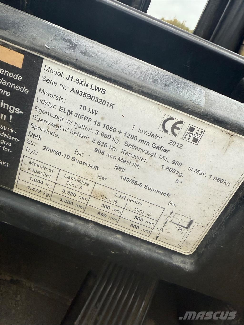 Hyster J1.8XN Elektromos targoncák