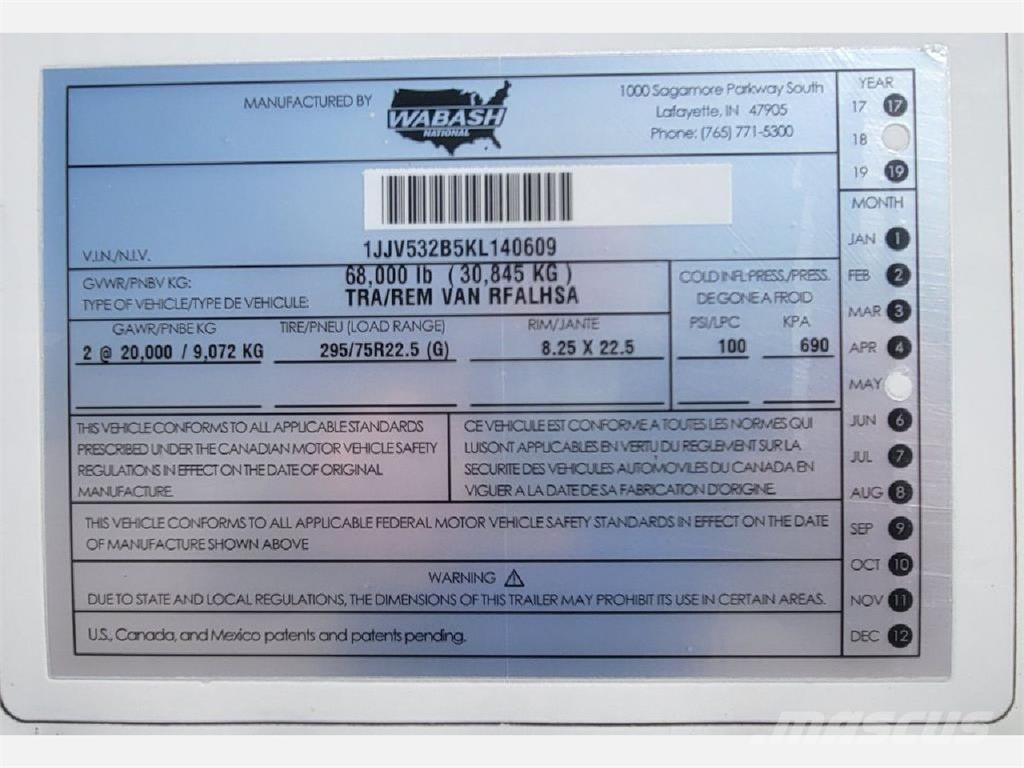 Wabash Reefer Hűtős félpótkocsik