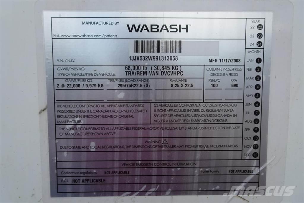Wabash DVCVHPC Dobozos pótkocsik