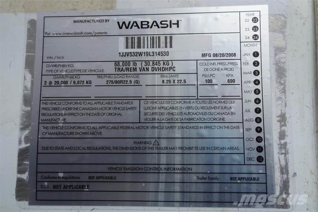 Wabash DVHDHPC Dobozos pótkocsik