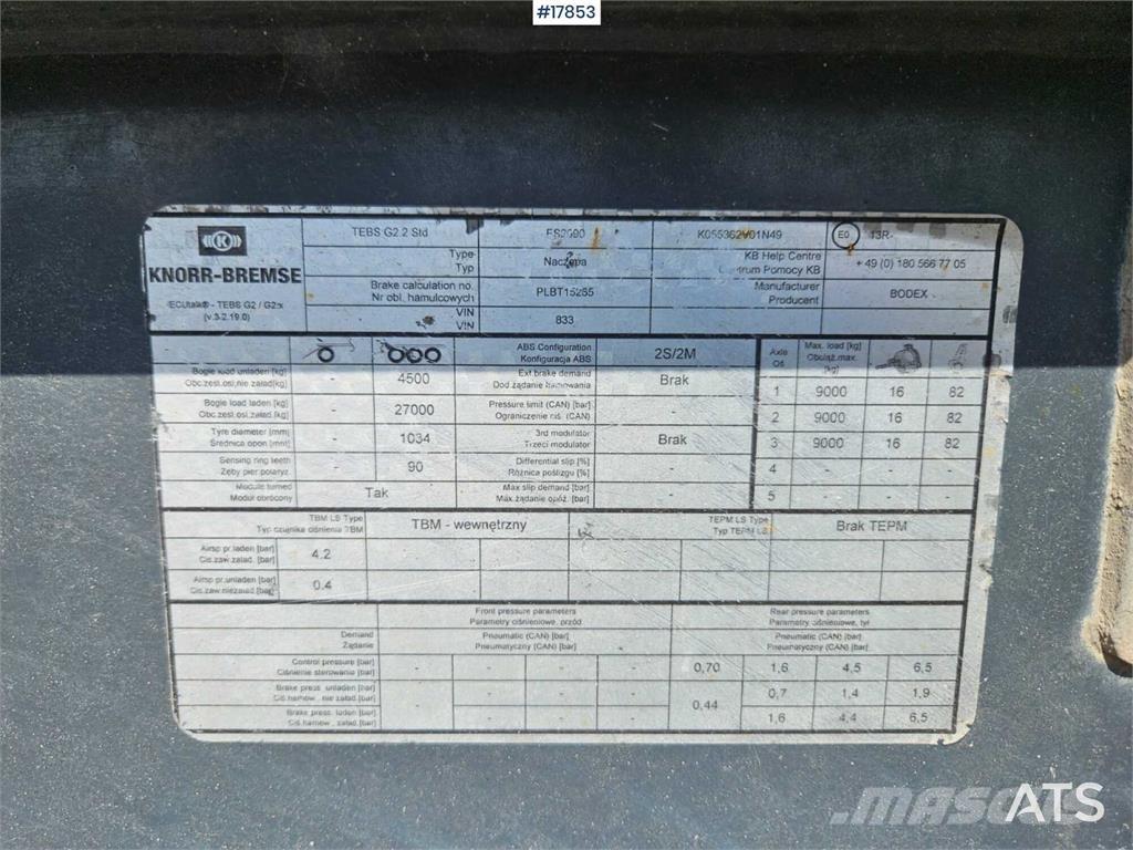 Bodex KIS 3B Billenő félpótkocsik