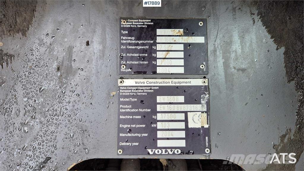 Volvo EW160B Gumikerekes kotrók