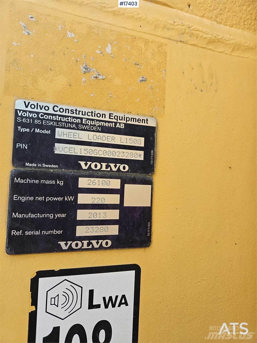 Volvo L150G Gumikerekes homlokrakodók