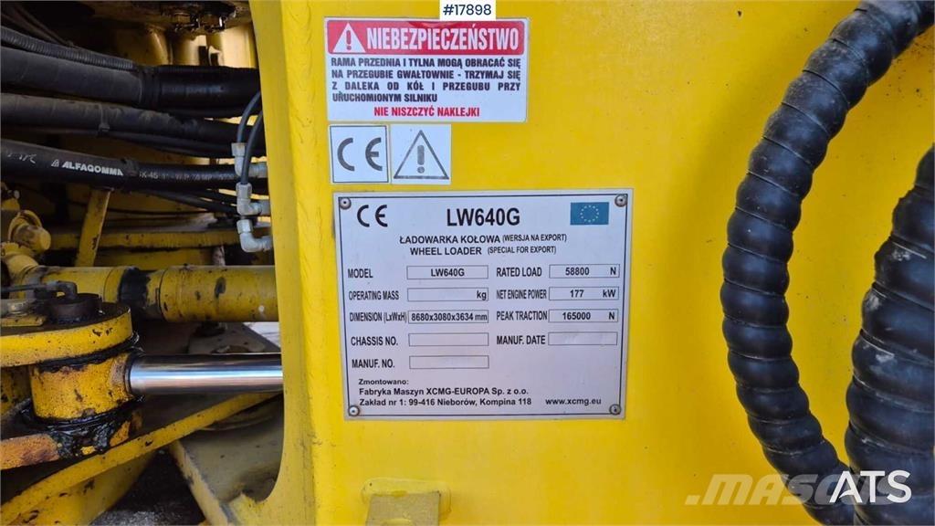 XCMG LW 640 G Gumikerekes homlokrakodók