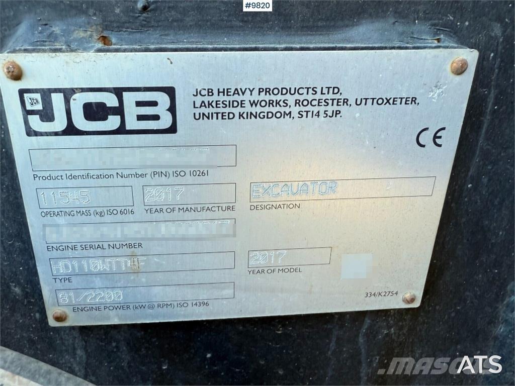 JCB Hydradig 110W Gumikerekes kotrók