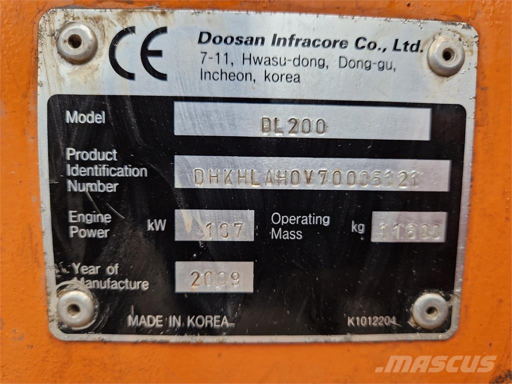 Doosan DL200 Gumikerekes homlokrakodók