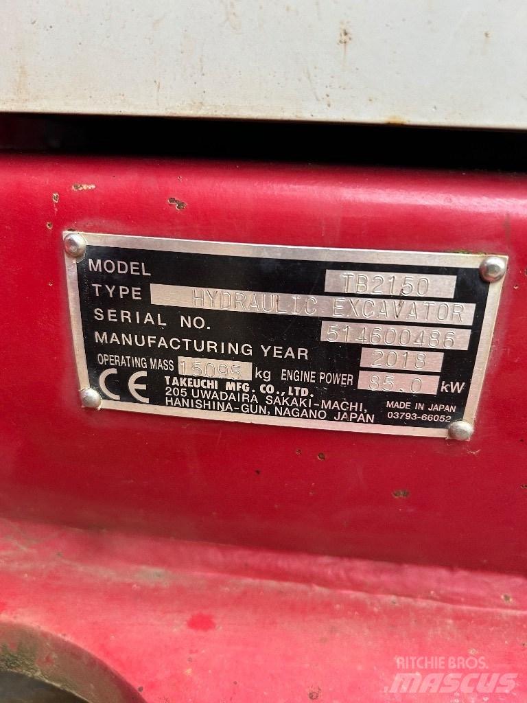 Takeuchi TB 2150 Lánctalpas kotrók
