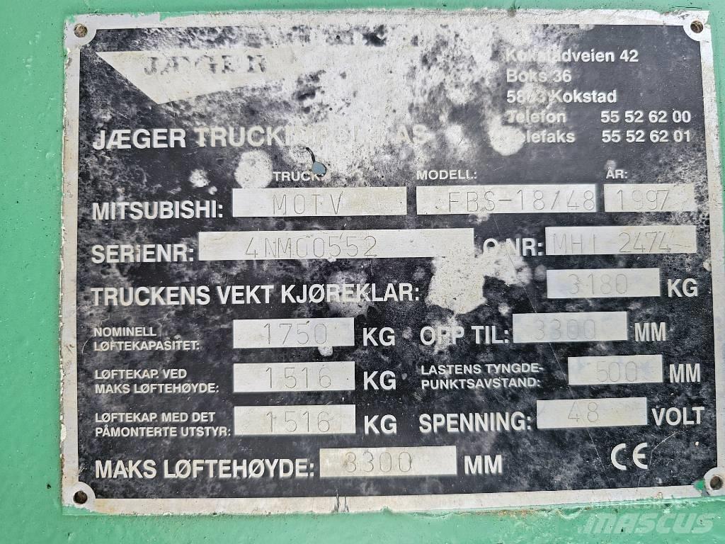 Mitsubishi FBS 18/48 Elektromos targoncák