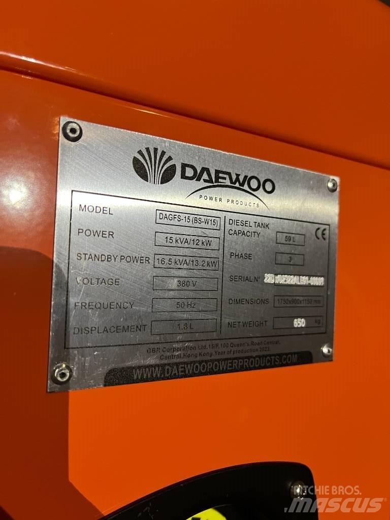 Daewoo Dagfs15-15 Dízel áramfejlesztők