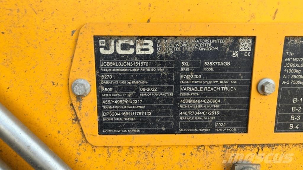JCB 538-70 Teleszkópos mezőgazdasági rakodók