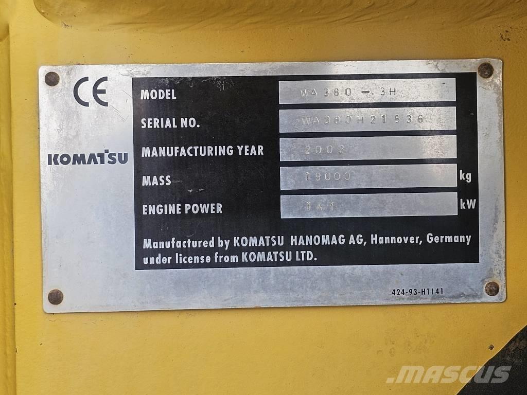 Komatsu WA 380-3H Gumikerekes homlokrakodók