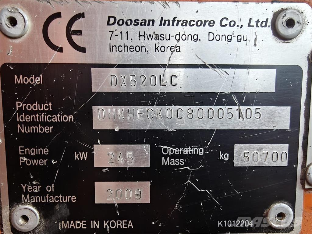 Doosan DX520LC Lánctalpas kotrók