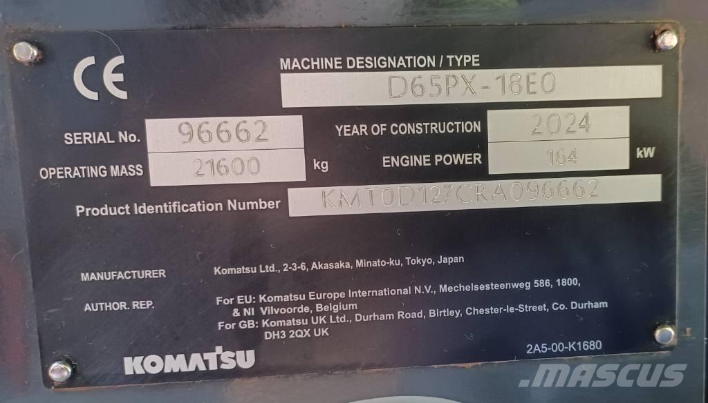 Komatsu D65PX-18E0 lánctalpas dózerek