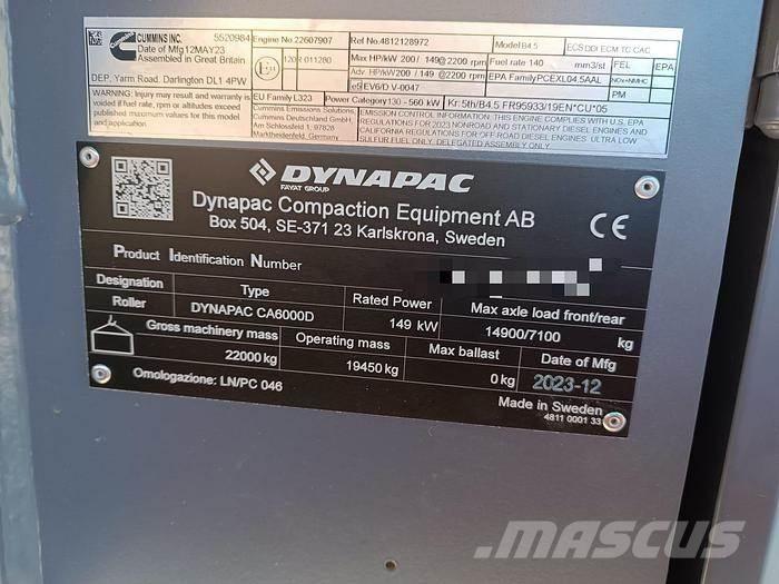 Dynapac CA6000D Vontatott vibrátoros hengerek