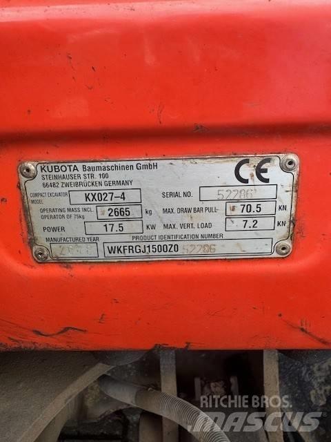 Kubota KX027-4 Mini kotrók < 7t