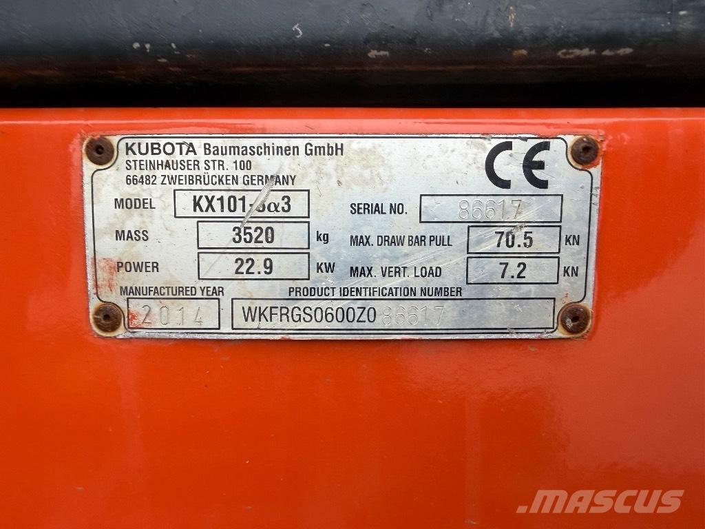 Kubota KX 101-3 A 2 Mini kotrók < 7t