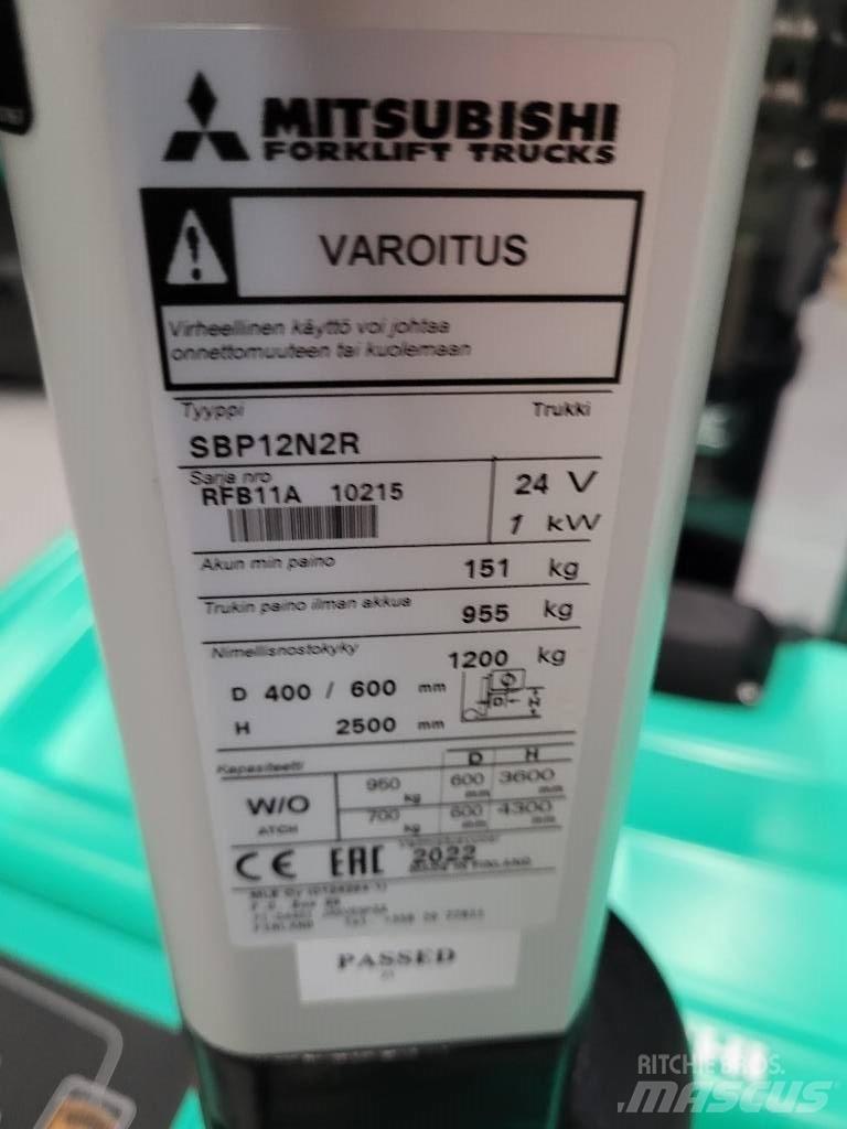 Mitsubishi SBP 12N2R Elektromos gyalogkíséretű targoncák