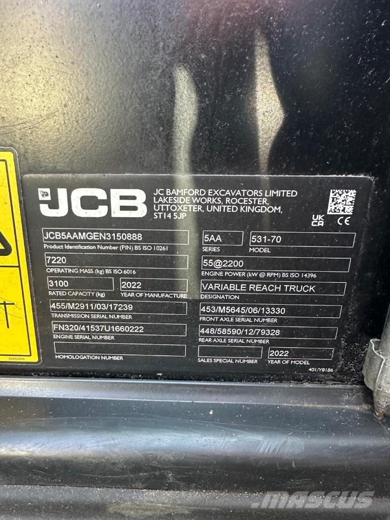 JCB 531-70 Teleszkópos rakodók