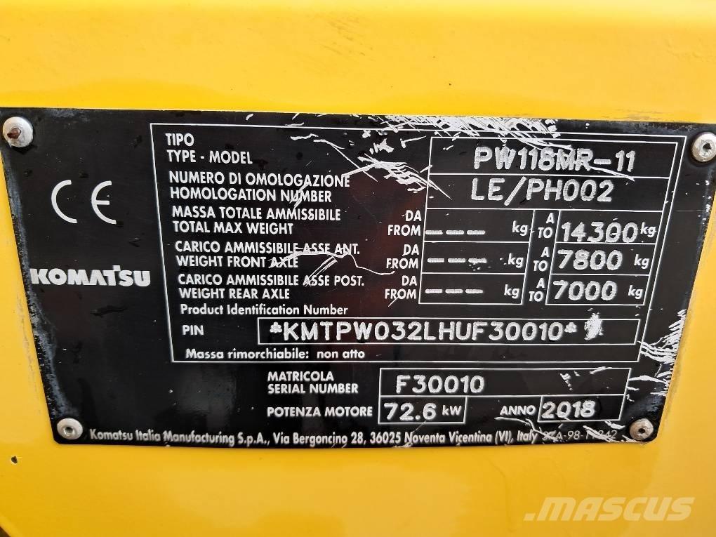 Komatsu PW118MR-11 Gumikerekes kotrók
