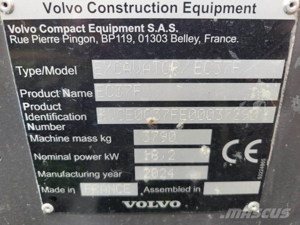 Volvo EC37F Mini kotrók < 7t