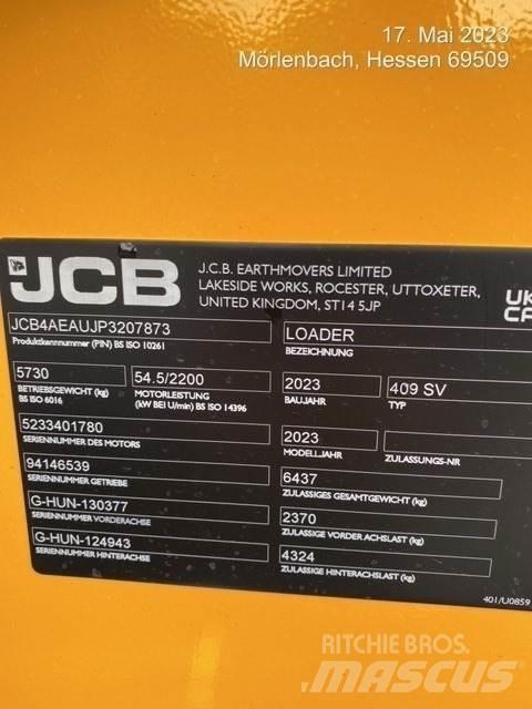 JCB 409 Gumikerekes homlokrakodók