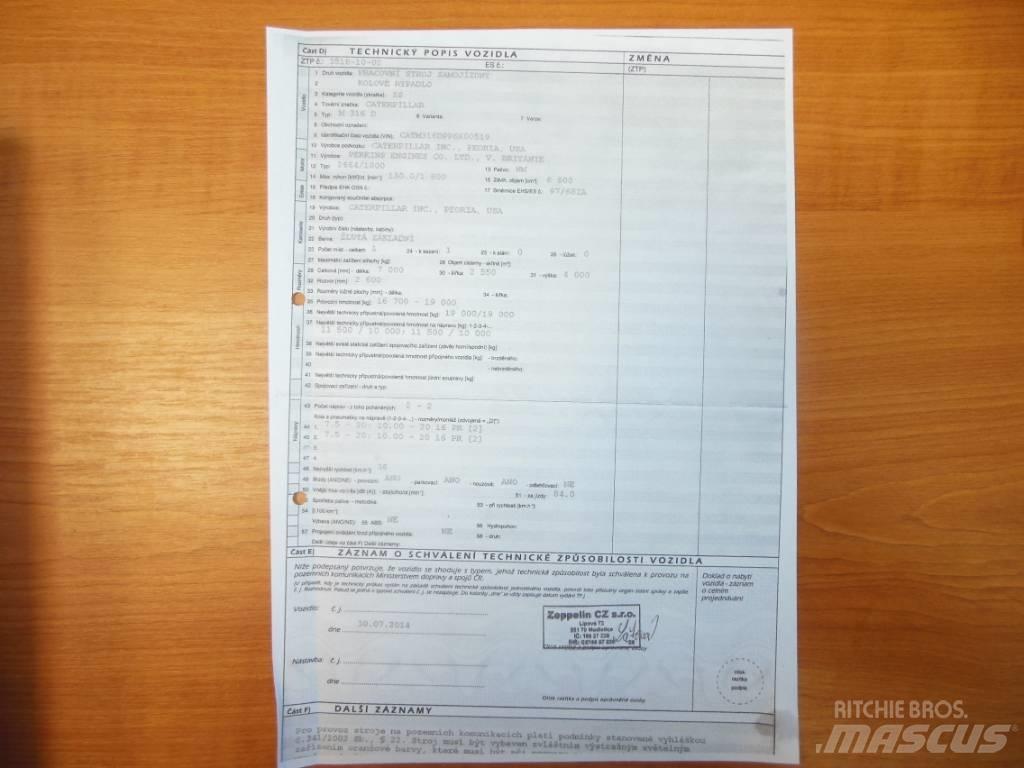 CAT M 316 D Gumikerekes kotrók