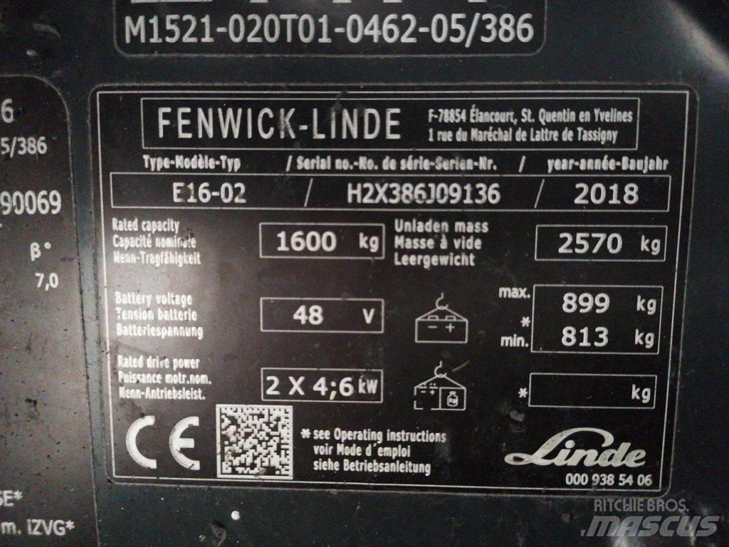 Linde E16-02 Elektromos targoncák