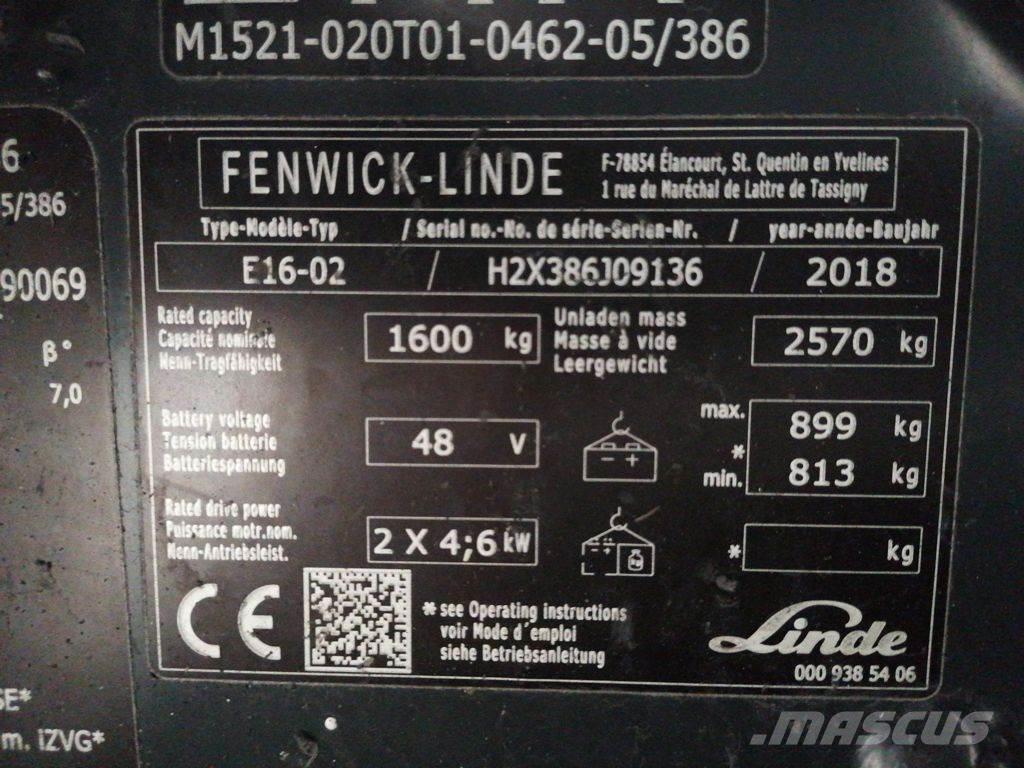 Linde E16-02 Elektromos targoncák