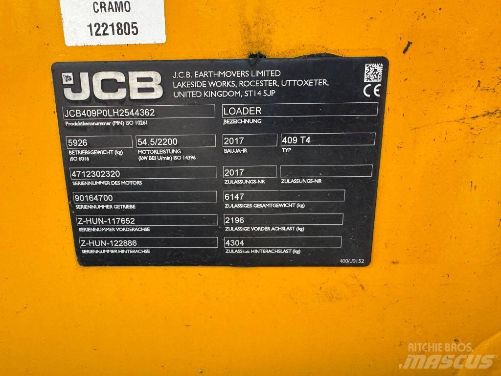 JCB 409 Gumikerekes homlokrakodók