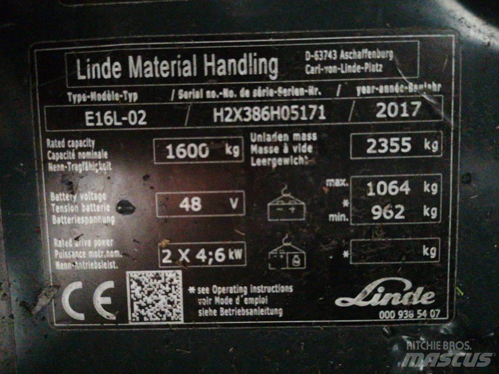 Linde E16L-02 Elektromos targoncák