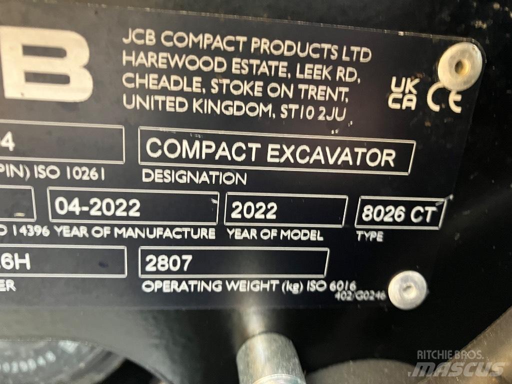 JCB 8026 CTS Mini kotrók < 7t