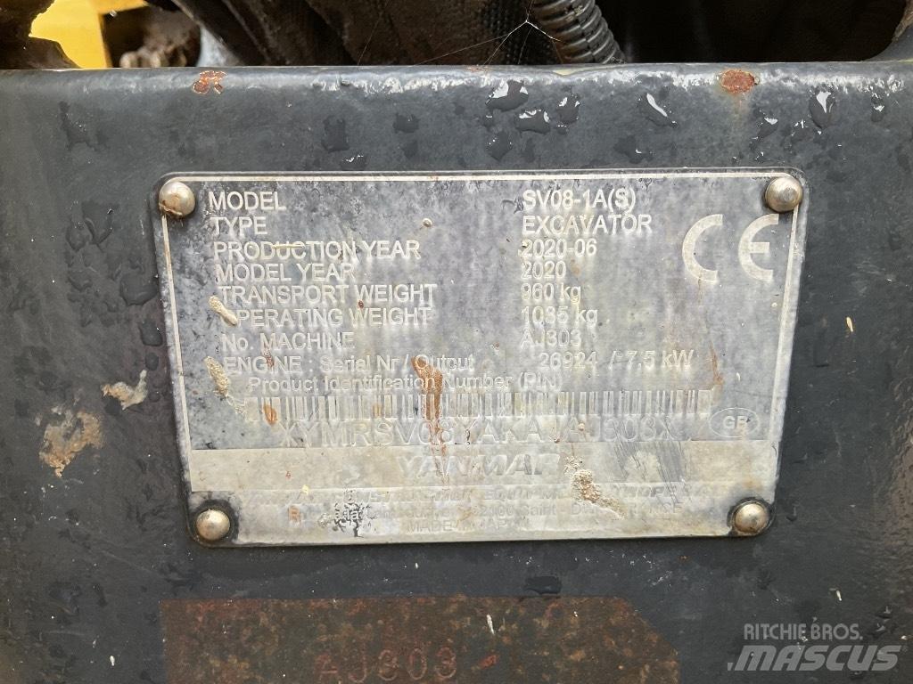 Yanmar SV08 Mini kotrók < 7t