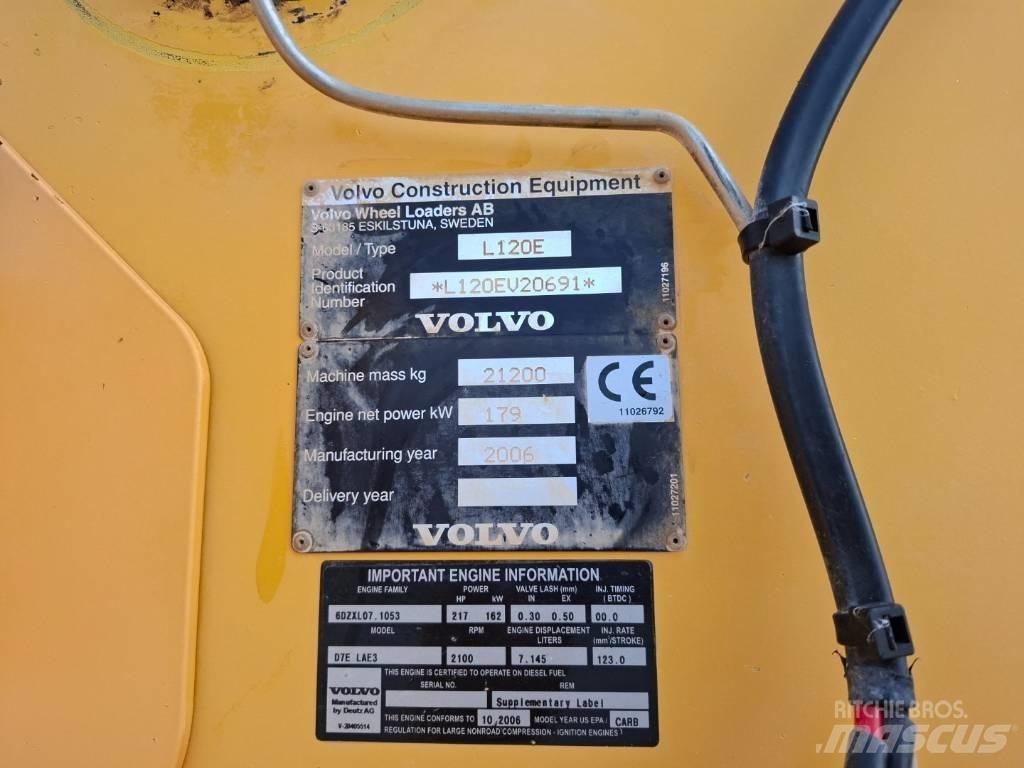 Volvo L 120 E Gumikerekes homlokrakodók