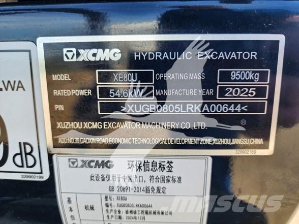 XCMG XE80U Lánctalpas kotrók