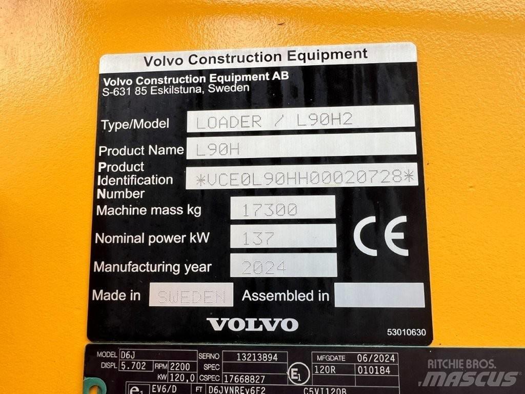 Volvo L90H2 Gumikerekes homlokrakodók