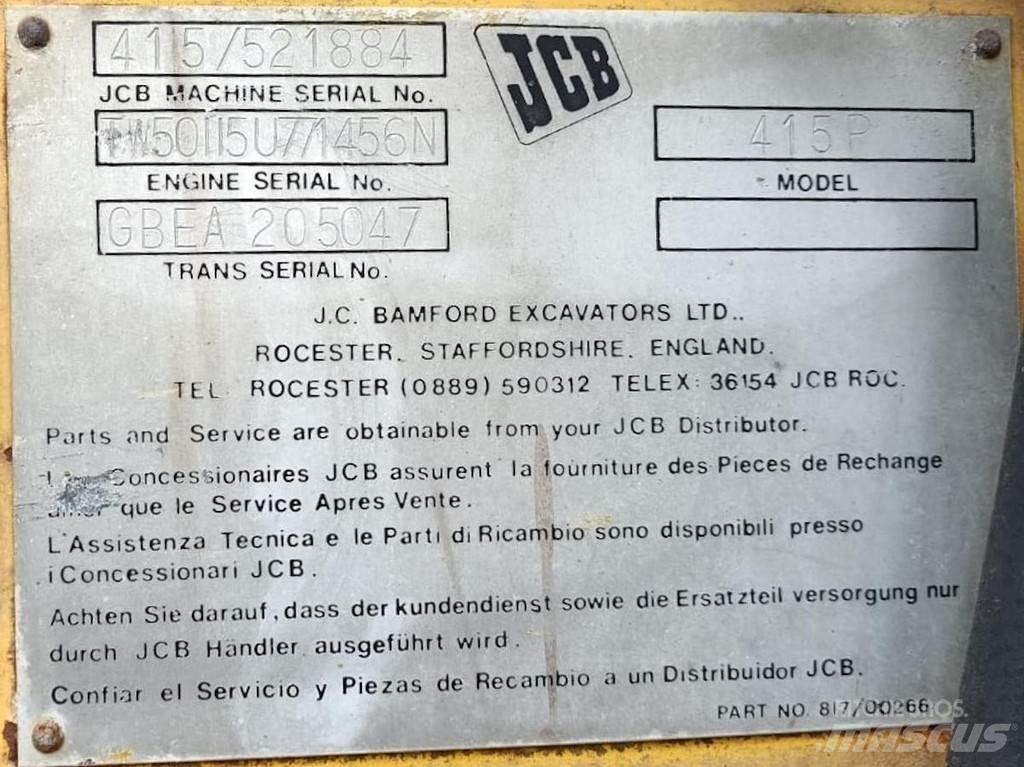 JCB 415P Gumikerekes homlokrakodók