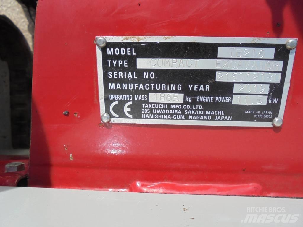 Takeuchi TB216 Mini kotrók < 7t
