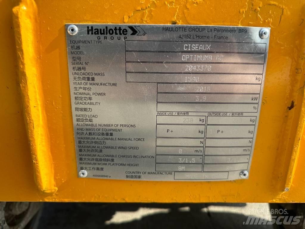 Haulotte OPTIMUM 8 Ollós emelők
