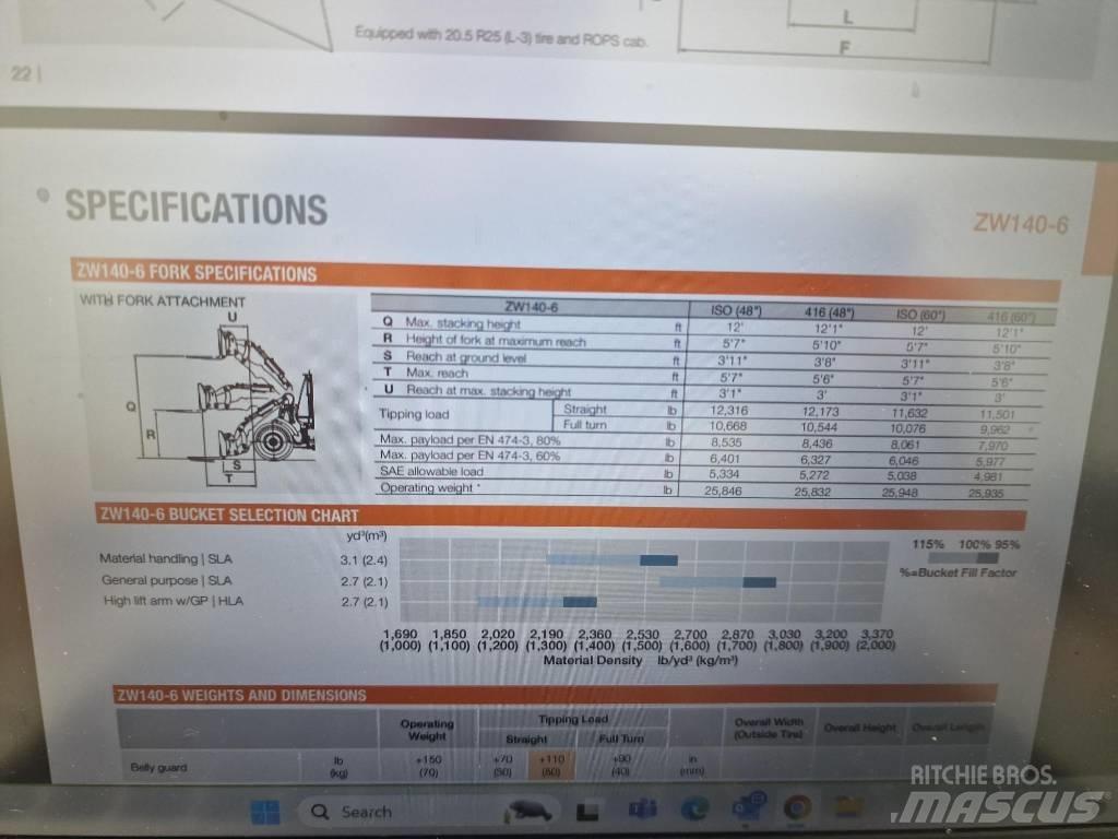 Hitachi ZW 150-6 Gumikerekes homlokrakodók