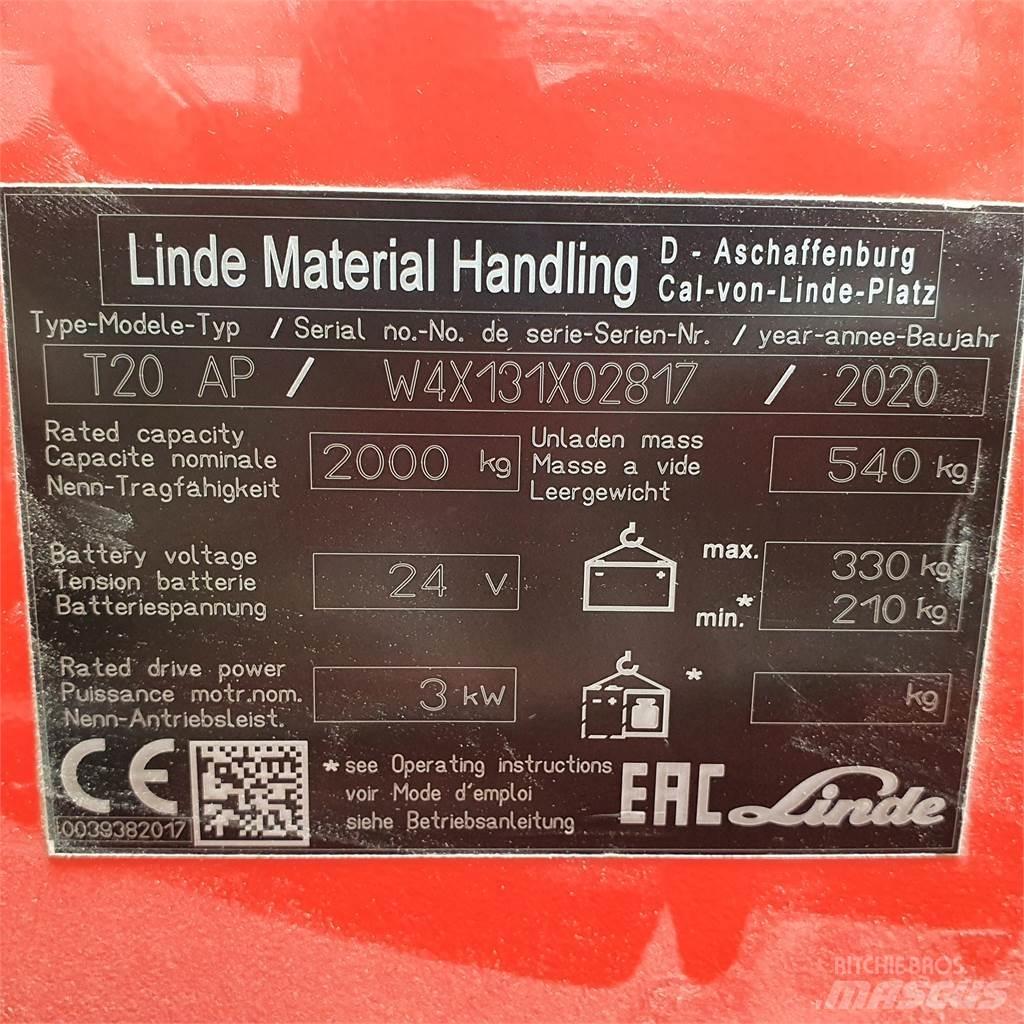 Linde T20AP kurz Alacsony emelőkocsi