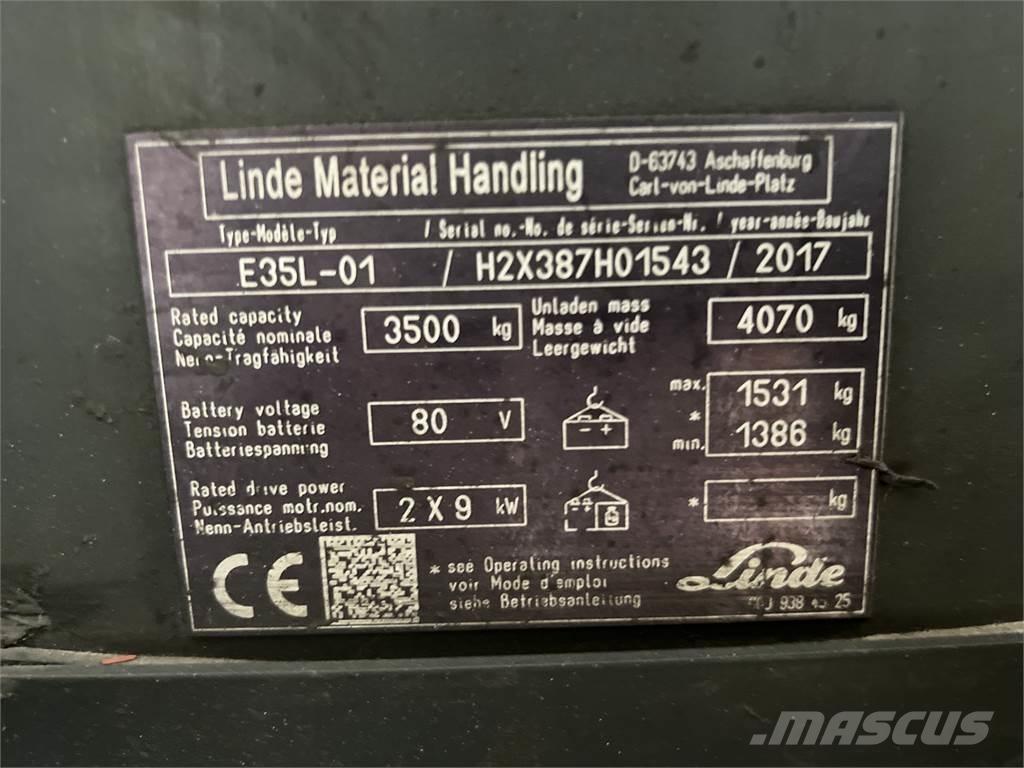 Linde E35L-01 Elektromos targoncák