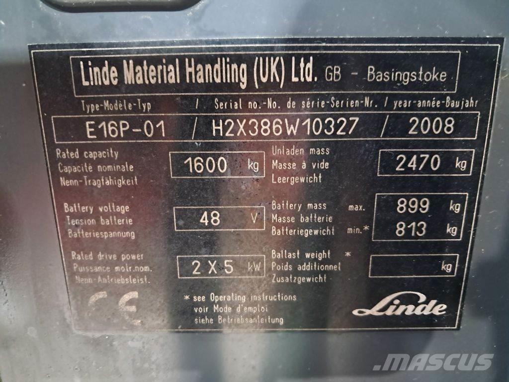 Linde E16P-01 Elektromos targoncák